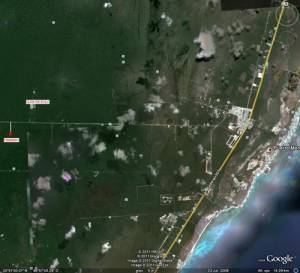 Land lot at Puerto Morelos (Cenotes area). Google earth plane